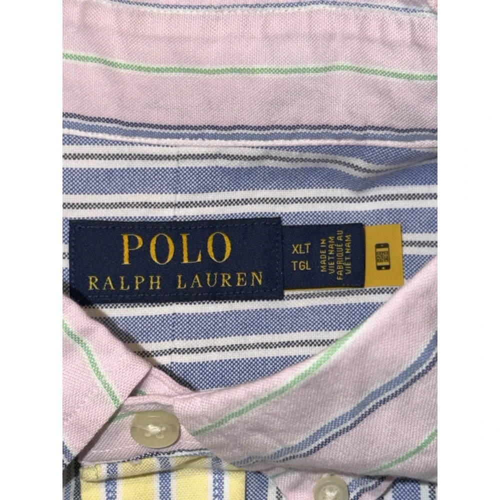 Men's Polo Ralph Lauren Classic Fit Multicolor Striped Shirt Mens XLT NWT